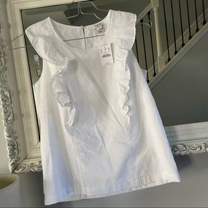 NWT J. Crew White Sleeveless Cotton Top